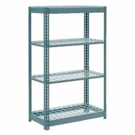 GLOBAL INDUSTRIAL 4 Shelf, Boltless Shelving, Starter, 36inW x 18inD x 72inH, Wire Deck B2297507